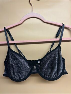 Nicole Miller New York Black Sparkle Underwire Bra size 36C
